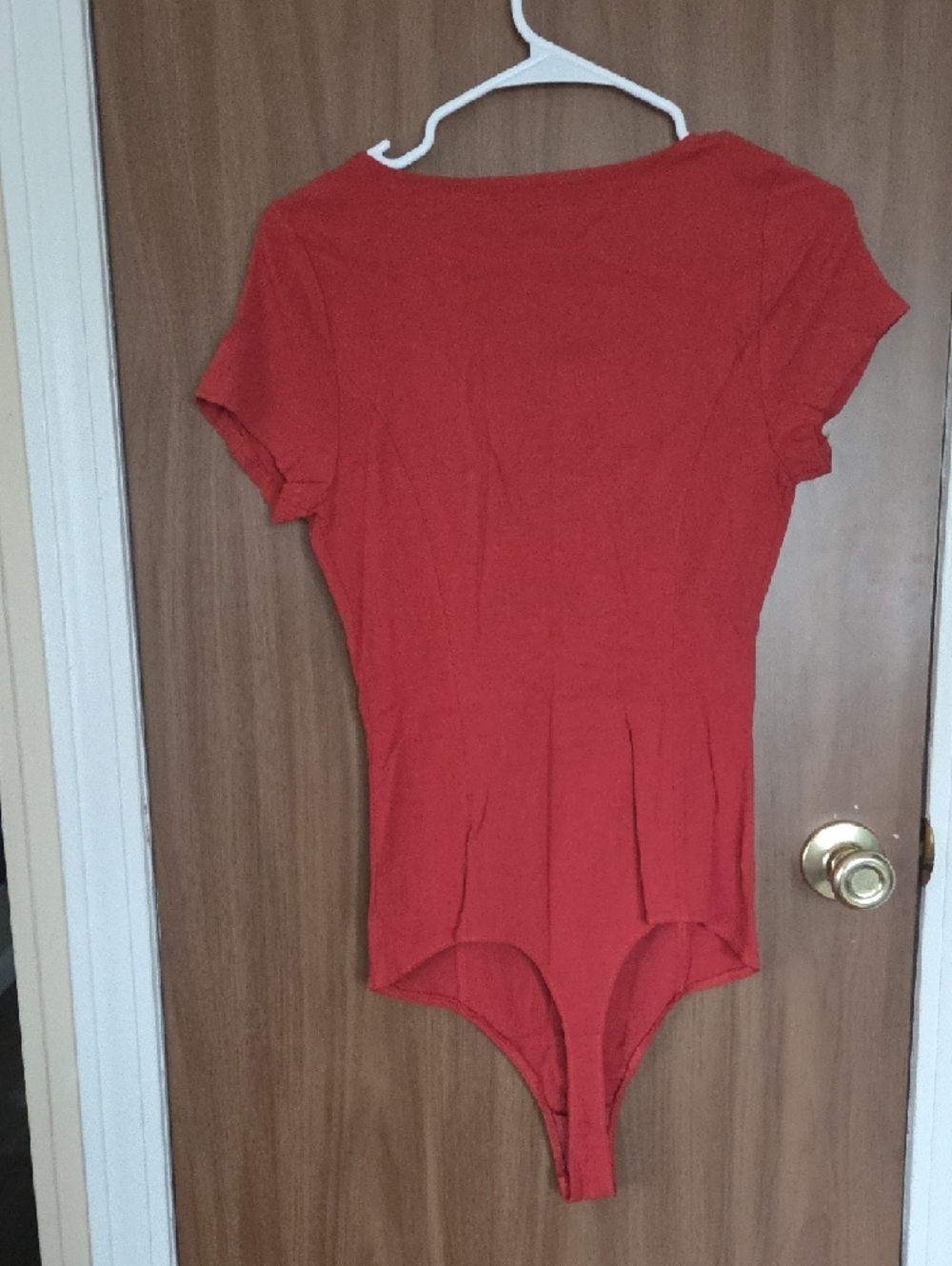 Free People Red Deep V Short Sleeve Bodysuit - Picture 3 of 3